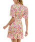 Фото #2 товара Juniors' Floral-Print Tiered Fit & Flare Dress