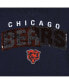 Big Girls Navy Chicago Bears Reverse Sequin Wordmark V-Neck T-shirt