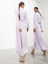 Фото #3 товара ASOS EDITION satin twist detail long sleeve maxi dress in pale lilac