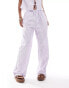 Фото #4 товара Reclaimed Vintage pull on trousers in summer lilac stripe