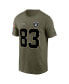 Фото #3 товара Men's Darren Waller Olive Las Vegas Raiders 2022 Salute To Service Name and Number T-shirt