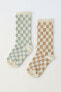 Фото #3 товара 2-pack of long chequered socks