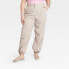 Women's High-Rise Parachute Pants - A New Day Tan 22