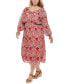 Фото #1 товара Plus Size Floral Chiffon Midi Dress