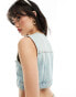 ASOS DESIGN crop waistcoat in vintage wash co-ord