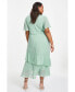 Women's Plus Size Chiffon Knot Detail Tiered Maxi Dress