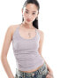 COLLUSION textured scoop tank top in gunmetal Graphit, M - EU 40-42 - фото #1