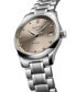 ფოტო #3 პროდუქტის Women's Swiss Automatic Master Diamond (1/20 ct. t.w.) Stainless Steel Bracelet Watch 34mm
