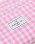 The Flat Lay Co. X ASOS EXCLUSIVE Drawstring Makeup Bag in Pink Gingham Rosa Karomuster - фото #2