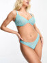 Фото #4 товара ASOS DESIGN Fuller Bust Alexis lace underwire bra with picot trim in turquoise