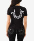 ფოტო #2 პროდუქტის Women's Embroidered Horseshoe Slim Crew Tee