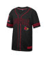 Фото #3 товара Men's Black Louisville Cardinals Free Spirited Mesh Button-Up Baseball Jersey