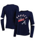 ფოტო #2 პროდუქტის Women's Navy Atlanta Braves Formation Long Sleeve T-shirt