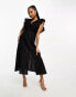 Фото #2 товара Nobody's Child Petite ruffle midi dress in black