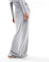 ASOS DESIGN low rise fold over maxi skirt in grey marl