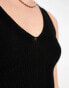 Фото #2 товара Pull&Bear knitted rib vest top co-ord in black