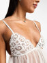 ASOS DESIGN Lorna bridal premium embroidered chemise in white