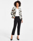 Women's Leaf-Print One-Button Blazer