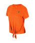 Фото #3 товара Women's Orange Distressed Miami Hurricanes Finalists Tie-Front T-shirt