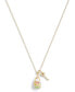 ფოტო #1 პროდუქტის Faux Stone Signature Rainbow Quilted Lock Key Pendant Necklace