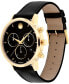 ფოტო #2 პროდუქტის Men's Museum Classic Swiss Quartz Chronograph Black Leather Watch 42mm