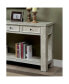 Фото #2 товара White Rustic Solid Wood Sofa Table with Open Shelf Storage
