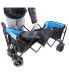 Folding Cart Wagon for Garden, Shopping, Beach - Black + Blue