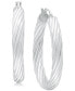 ფოტო #1 პროდუქტის Medium Rounded Twist Hoop Earrings in Sterling Silver, 1.1", Created for Macy's