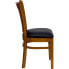 Фото #1 товара Hercules Series Vertical Slat Back Cherry Wood Restaurant Chair - Black Vinyl Seat