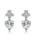 ფოტო #1 პროდუქტის Sterling Silver Clear Cubic Zirconia Triangle Drop Earrings