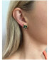 ფოტო #3 პროდუქტის Emerald Crystal Square Cluster Stud Earrings