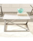 Фото #2 товара Steve Silver Zurich 36" Square Faux Marble and Matte Chrome Cocktail Table