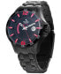 ფოტო #2 პროდუქტის Men's Hurricane Black Ion-Plated Stainless Steel Bracelet Watch 46mm