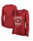 ფოტო #1 პროდუქტის Women's Threads Scarlet San Francisco 49ers Super Bowl LVIII Make It Happen Tri-Blend Long Sleeve Scoop Neck T-shirt