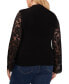 Plus Size Mock-Neck Lace-Sleeve Sweater