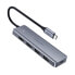 Фото #1 товара HUB Rozdzielacz USB-C - 4x USB 3.2 z portem zasilania USB-C szary