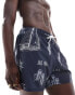 Hollister 5inch maritime print swim shorts in navy