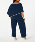 Фото #2 товара Plus Size Off-The-Shoulder Poncho Jumpsuit