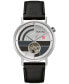 ფოტო #1 პროდუქტის Men's Automatic Frank Lloyd Wright The Oculus Black Leather Strap Watch 39mm