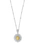 Фото #1 товара EFFY Collection eFFY® Yellow Diamond (7/8 ct. t.w.) & White Diamond (1-1/6 ct. t.w.) Pendant Necklace in 18k Two-Tone Gold