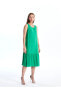 Фото #2 товара Платье женское LC WAIKIKI Classic из смеси льна с круглой горловиной