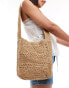 Pull&Bear rattan shoulder bag in natural