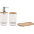 Фото #3 товара Набор для ванной Home ESPRIT Прозрачный Натуральный Бамбук Алюминий полистирол 16 x 9 x 18 cm