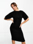 Фото #2 товара Closet London ribbed pencil midi dress in black
