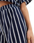 ASOS DESIGN short co-ord in navy and white stripe