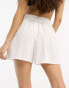 Фото #2 товара ASOS DESIGN Petite cotton textured beach short co-ord in white