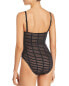 Фото #2 товара Kenneth Cole 237301 Womens Striped One Piece Swimsuit Black Size Small
