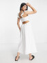 New Look frill strap midi dress with open back in white