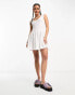 COLLUSION textured seamed mini sundress in white