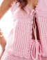 The Frolic lucia tie front beach waistcoat top in pink